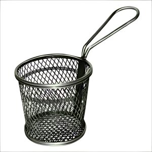 Mini Serving Basket Round with Loop Handle – Stainless Steel
