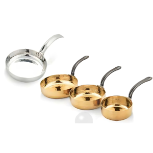 Serving Fry Pan – Stainless Steel & Gold Finish | Restaurant-Grade Presentation Cookware