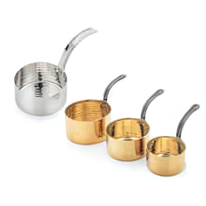 Serving Sauce Pan – Stainless Steel & Gold Finish | Mini Hotelware Plating Pan